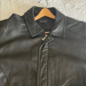 Chaps Men's Black Leather Jacket